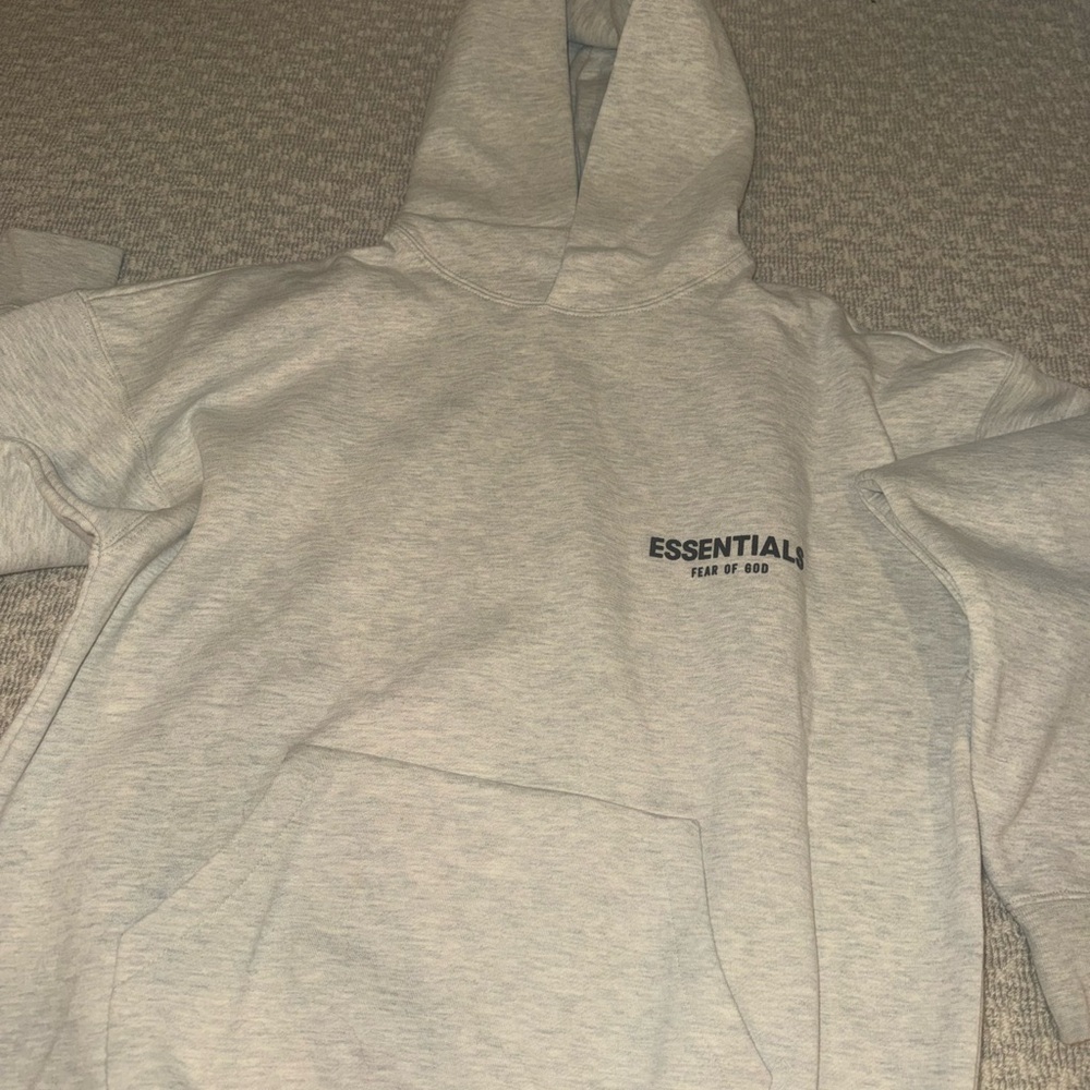 Fear of God Essentials Light Gray Hoodie